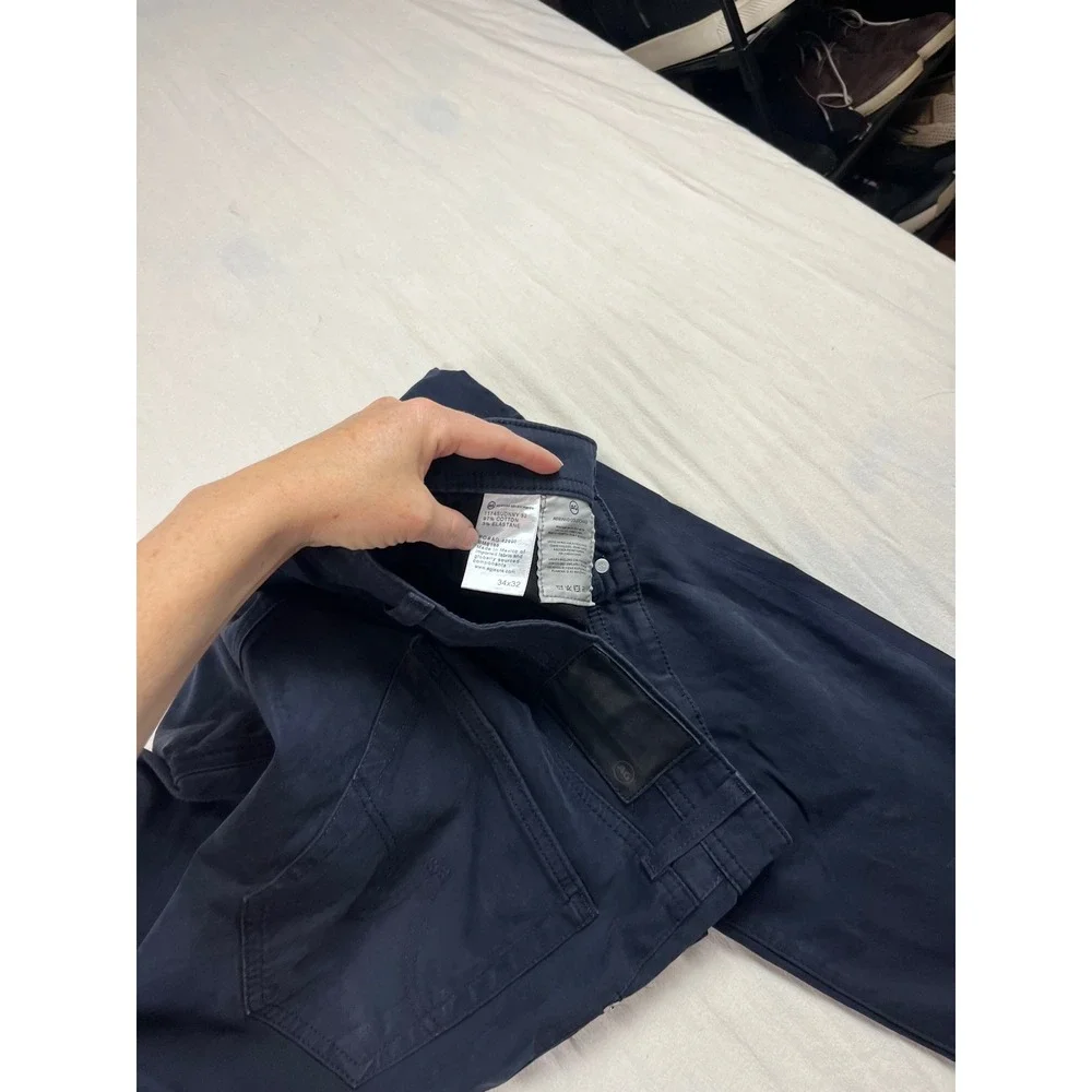 AG Adriano Goldschmied The Graduate Tailored Leg Navy Blue Pants 34x32‎